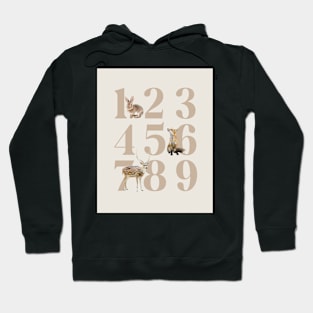 Numbers kids art, Animals Hoodie